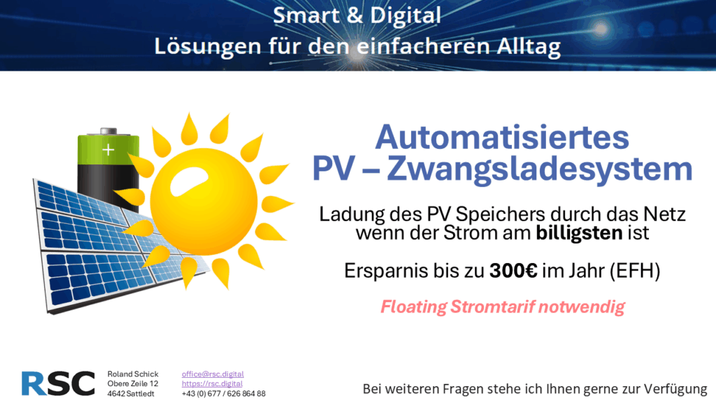 Automatisiertes PV –Zwangsladesystem